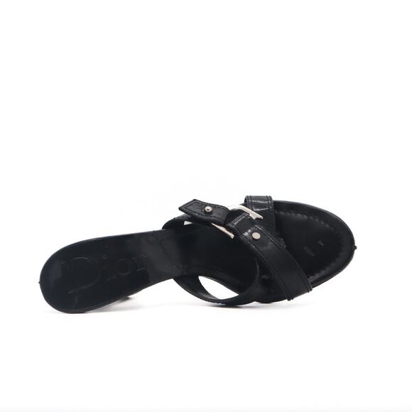 Dior D-Ring Criss Cross Patent Heeled Sandals 37 - Picture 5 of 15